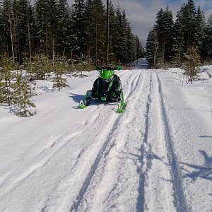 Kevät kelkkailua Sotkamossa.